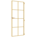 Porta Interni Sottile Oro 83x201,5cm Vetro Temperato Alluminio