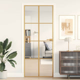Porta Interni Sottile Oro 83x201,5cm Vetro Temperato Alluminio