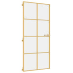 Porta Interni Sottile Oro 93x201,5cm Vetro Temperato Alluminio