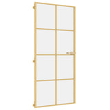 Porta Interni Sottile Oro 93x201,5cm Vetro Temperato Alluminio