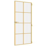 Porta Interni Sottile Oro 93x201,5cm Vetro Temperato Alluminio