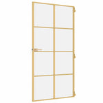 Porta Interni Sottile Oro 102,5x201,5 Vetro Temperato Alluminio