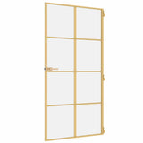 Porta Interni Sottile Oro 102,5x201,5 Vetro Temperato Alluminio