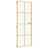 Porta Interni Sottile Oro 76x201,5cm Vetro Temperato Alluminio