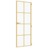 Porta Interni Sottile Oro 76x201,5cm Vetro Temperato Alluminio