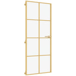 Porta Interni Sottile Oro 83x201,5cm Vetro Temperato Alluminio