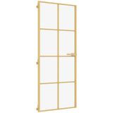 Porta Interni Sottile Oro 83x201,5cm Vetro Temperato Alluminio