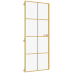 Porta Interni Sottile Oro 93x201,5cm Vetro Temperato Alluminio