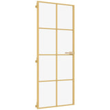 Porta Interni Sottile Oro 93x201,5cm Vetro Temperato Alluminio