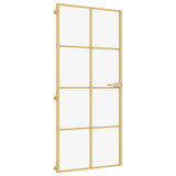 Porta Interni Sottile Oro 93x201,5cm Vetro Temperato Alluminio