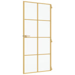 Porta Interni Sottile Oro 93x201,5cm Vetro Temperato Alluminio