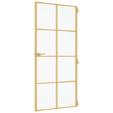 Porta Interni Sottile Oro 93x201,5cm Vetro Temperato Alluminio