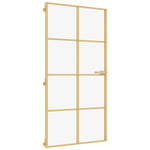 Porta Interni Sottile Oro 102,5x201,5 Vetro Temperato Alluminio