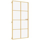 Porta Interni Sottile Oro 102,5x201,5 Vetro Temperato Alluminio