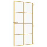 Porta Interni Sottile Oro 102,5x201,5 Vetro Temperato Alluminio