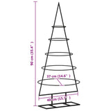 Albero di Natale Decorativo in Metallo Nero 90 cm
