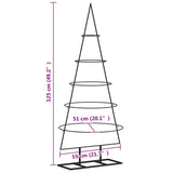 Albero di Natale Decorativo in Metallo Nero 125 cm