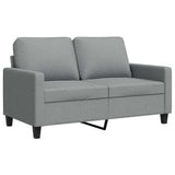 Divano a 2 Posti Grigio Chiaro 120 cm in Tessuto