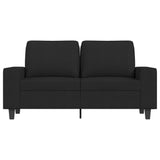 Divano a 2 Posti Nero 120 cm in Tessuto