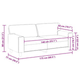 Divano a 2 Posti Crema 140 cm in Similpelle