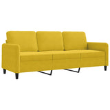 Divano a 3 Posti Giallo 180 cm in Velluto