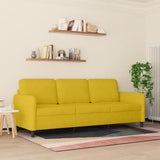 Divano a 3 Posti Giallo 180 cm in Velluto