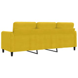 Divano a 3 Posti Giallo 180 cm in Velluto