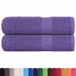 Asciugamani Doccia 2 pz Viola 70x140 cm 360 g/m 100% Cotone