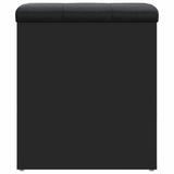 Panca Portaoggetti Nera 42x42x45 cm in Legno truciolato