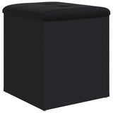 Panca Portaoggetti Nera 42x42x45 cm in Legno truciolato