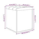 Panca Portaoggetti Nera 42x42x45 cm in Legno truciolato
