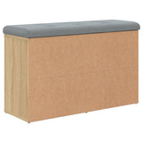 Panca Scarpiera Rovere Sonoma 82x32x50 cm Legno Agglomerato
