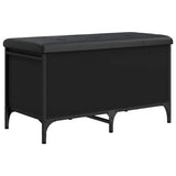 Panca Portaoggetti Nera 82x42x45 cm in Legno truciolato
