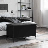 Panca Portaoggetti Nera 82x42x45 cm in Legno truciolato