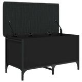 Panca Portaoggetti Nera 82x42x45 cm in Legno truciolato