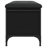 Panca Portaoggetti Nera 82x42x45 cm in Legno truciolato