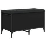 Panca Portaoggetti Nera 82x42x45 cm in Legno truciolato