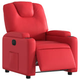 Poltrona Reclinabile Elettrica Rossa in Similpelle