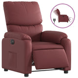 Poltrona Reclinabile Elettrica Rosso Vino in Similpelle