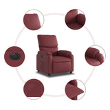 Poltrona Reclinabile Elettrica Rosso Vino in Similpelle