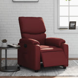 Poltrona Reclinabile Elettrica Rosso Vino in Similpelle