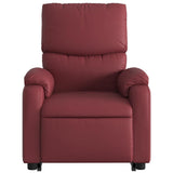 Poltrona Alzapersone Massaggi Reclinabile Rosso Vino Similpelle
