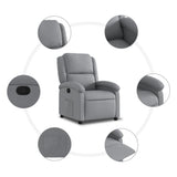 Poltrona reclinabile in Tessuto Grigio Chiaro