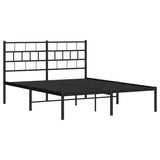 Giroletto con Testiera in Metallo Nero 150x200 cm