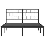 Giroletto con Testiera in Metallo Nero 150x200 cm