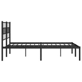 Giroletto con Testiera in Metallo Nero 150x200 cm