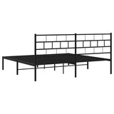 Giroletto con Testiera in Metallo Nero 183x213 cm