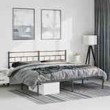 Giroletto con Testiera in Metallo Nero 183x213 cm