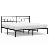 Giroletto con Testiera in Metallo Nero 200x200 cm