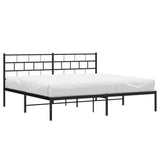 Giroletto con Testiera in Metallo Nero 200x200 cm